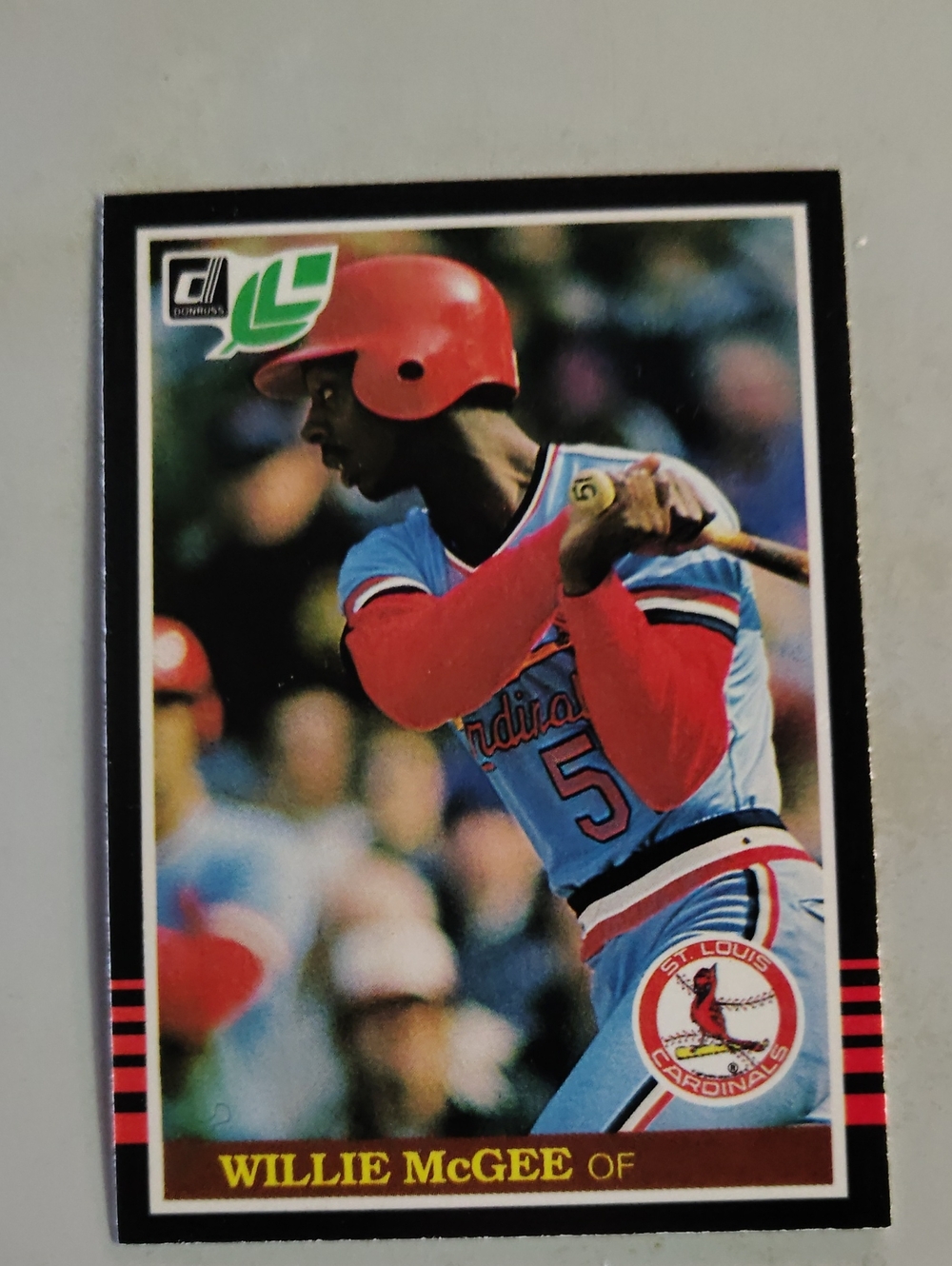 Willie McGee 1985 Leaf #125 St. Louis Cardinals Baseball Card